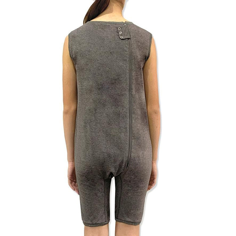 Grey Zip Back Sleeveless/knee length Jumpsuit  |  Wonsie - Wonsie