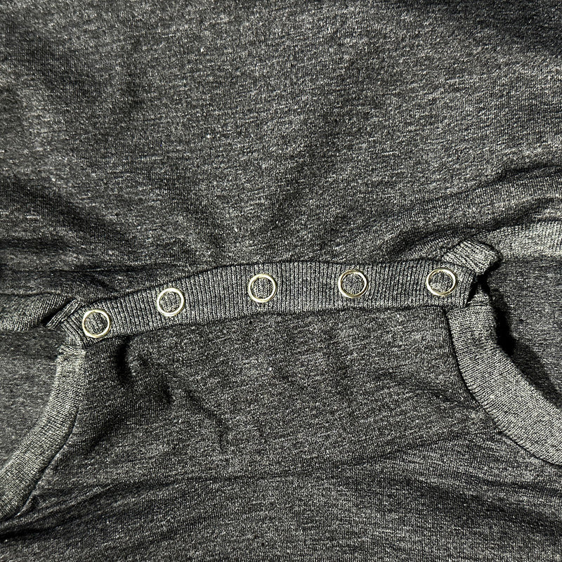 Grey Tummy Access Short Sleeve Bodysuit  |  Wonsie