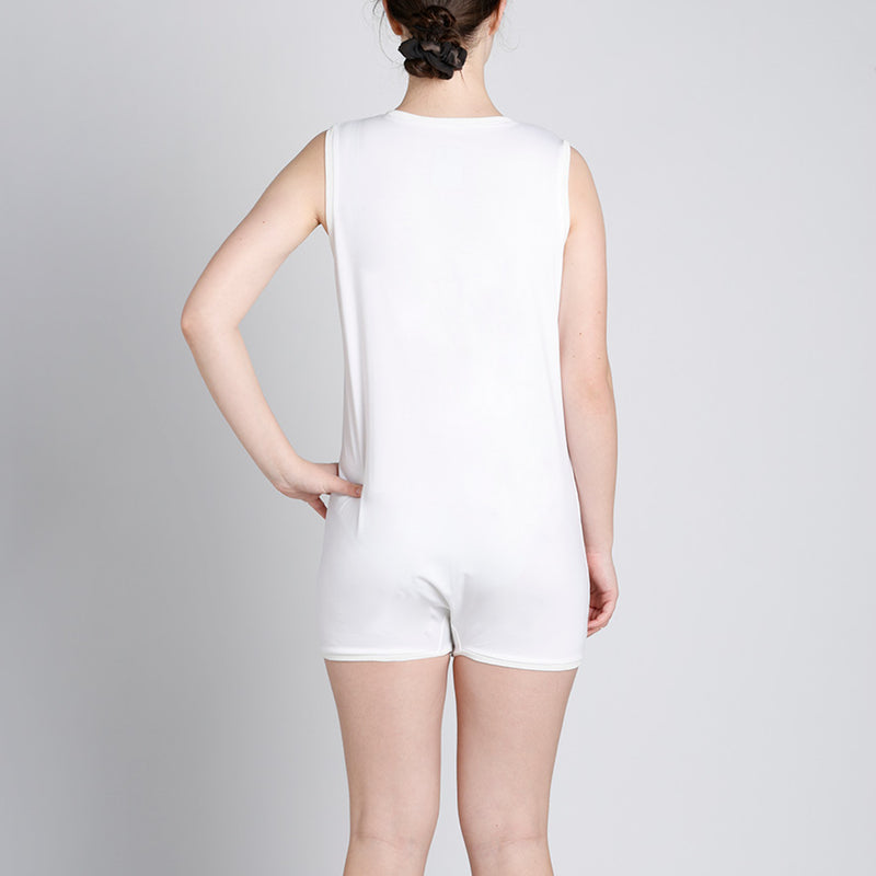 White Tummy Access Sleeveless Bodysuit  |  Wonsie - Wonsie  |  Clothing for Special Needs