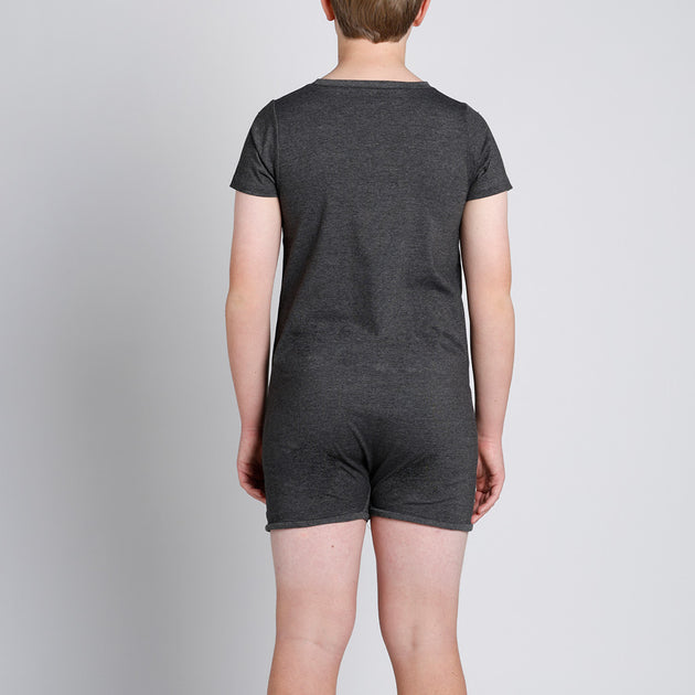 Grey Short Sleeve Bodysuit | Wonsie | Wonsie | Clothing for Special Needs