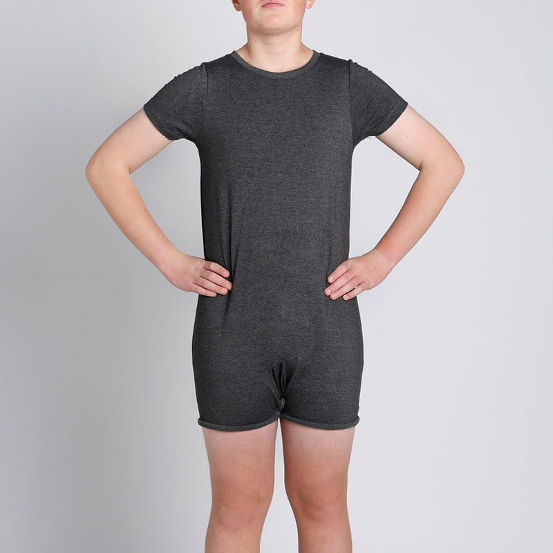Grey Short Sleeve Bodysuit  |  Wonsie - Wonsie  |  Clothing for Special Needs