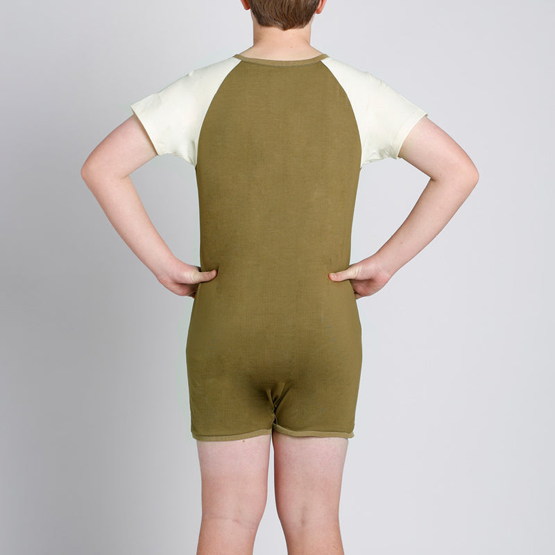 Olive Short Sleeve Bodysuit  |  Wonsie - Wonsie  |  Clothing for Special Needs