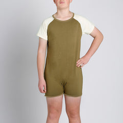 Olive Short Sleeve Bodysuit  |  Wonsie - Wonsie  |  Clothing for Special Needs