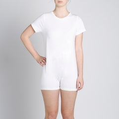 White Short Sleeve Bodysuit  |  Wonsie