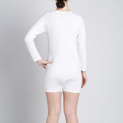 White Tummy Access Long Sleeve  |  Wonsie - Wonsie  |  Clothing for Special Needs