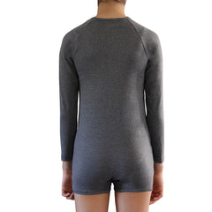 Grey Tummy Access Long Sleeve Bodysuit  |  Wonsie - Wonsie  |  Clothing for Special Needs