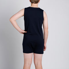 Navy Tummy Access Sleeveless Bodysuit  |  Wonsie - Wonsie  |  Clothing for Special Needs