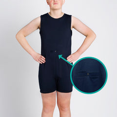 Navy Tummy Access Sleeveless Bodysuit  |  Wonsie - Wonsie  |  Clothing for Special Needs