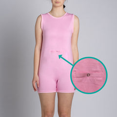 Pink Tummy Access Sleeveless Bodysuit  |  Wonsie - Wonsie  |  Clothing for Special Needs