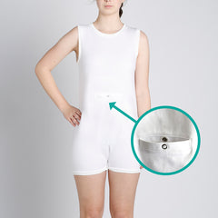 White Tummy Access Sleeveless Bodysuit  |  Wonsie - Wonsie  |  Clothing for Special Needs