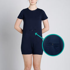 Navy Tummy Access Short Sleeve Bodysuit  |  Wonsie - Wonsie  |  Clothing for Special Needs