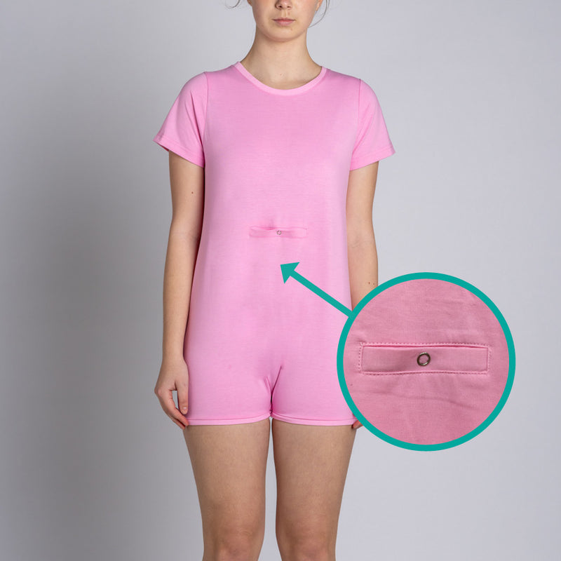 Pink Tummy Access Short Sleeve  |  Wonsie - Wonsie  |  Clothing for Special Needs