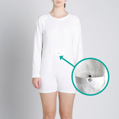 White Tummy Access Long Sleeve  |  Wonsie - Wonsie  |  Clothing for Special Needs