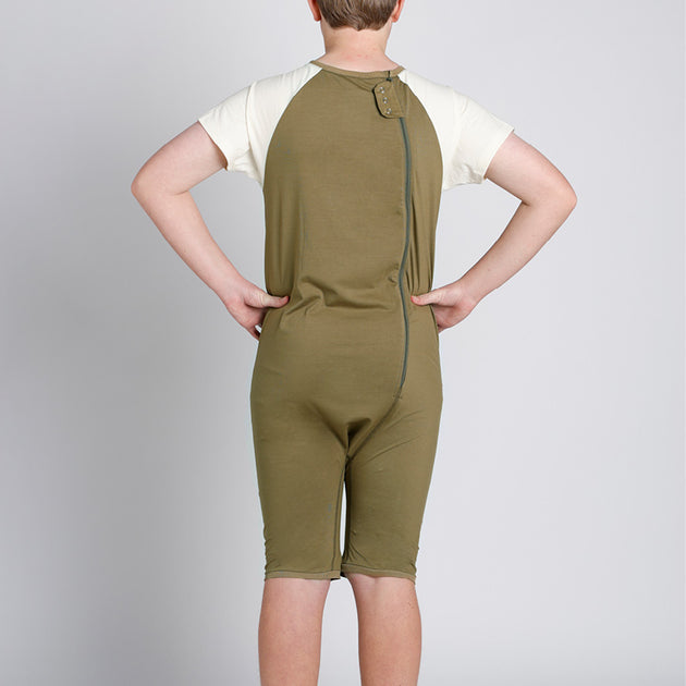 Zip Back Jumpsuit bodysuit for Special needs stop unwanted undressing ...