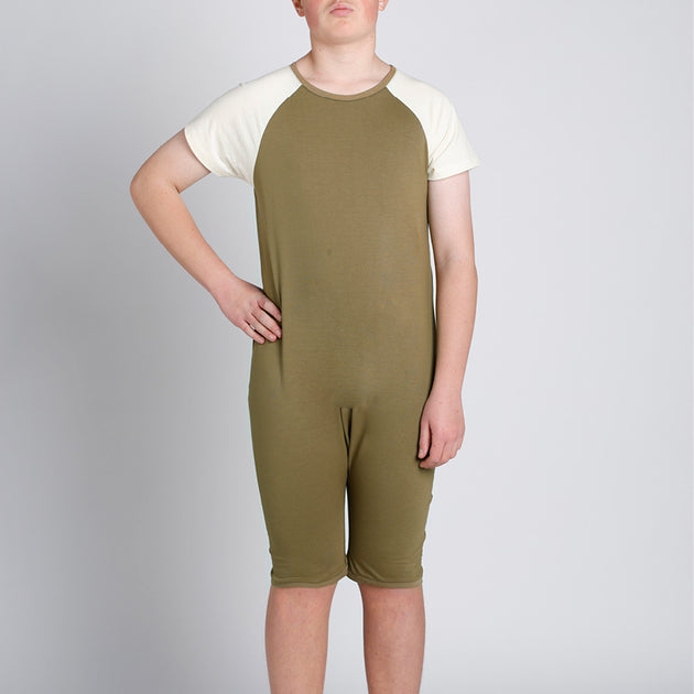 Zip Back Jumpsuit bodysuit for Special needs stop unwanted undressing ...