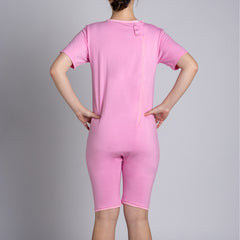 Pink Zip Back Short Sleeve/knee length Jumpsuit  |  Wonsie - Wonsie  |  Clothing for Special Needs