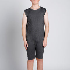 Grey Zip Back Sleeveless/knee length Jumpsuit  |  Wonsie - Wonsie  |  Clothing for Special Needs
