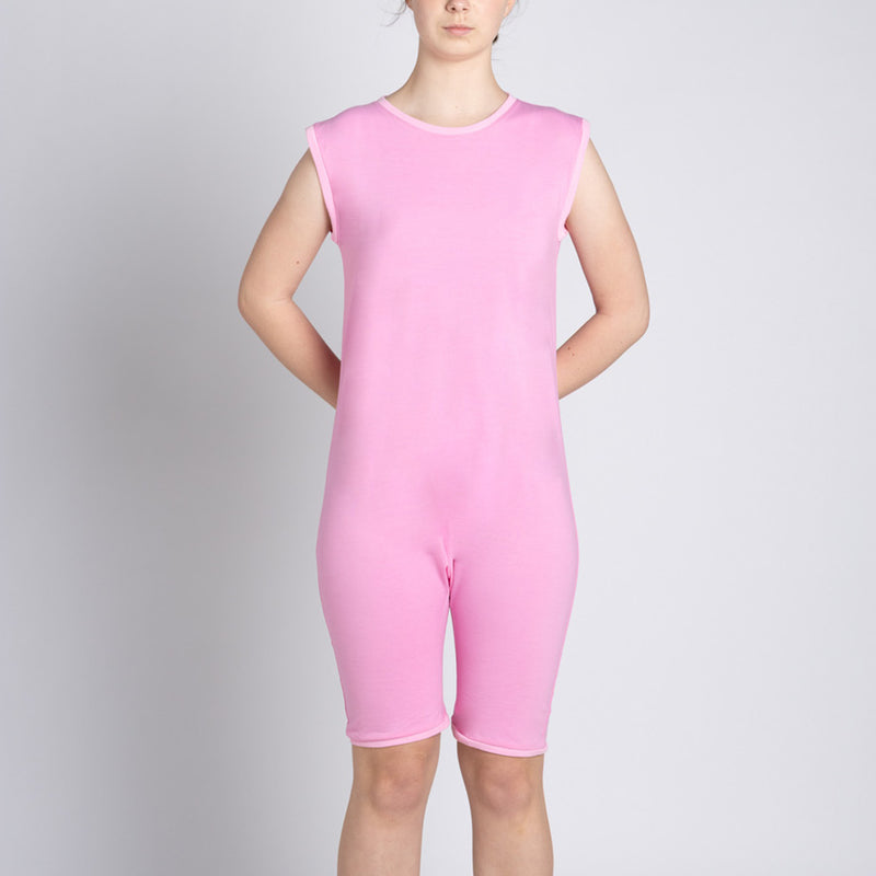 Pink Zip Back Sleeveless/knee length Jumpsuit  |  Wonsie - Wonsie  |  Clothing for Special Needs
