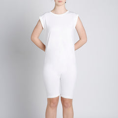 White Zip Back Sleeveless/knee length Jumpsuit |  Wonsie - Wonsie  |  Clothing for Special Needs