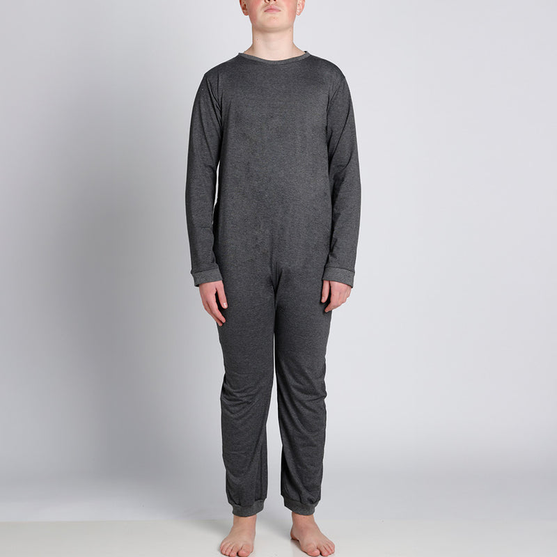 Grey Zip Back Long Sleeve/Long Leg Jumpsuit  |  Wonsie