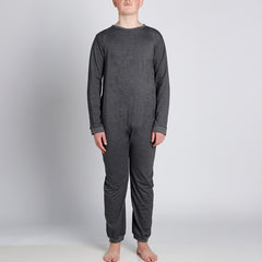 Grey Zip Back Long Sleeve/Long Leg Jumpsuit  |  Wonsie