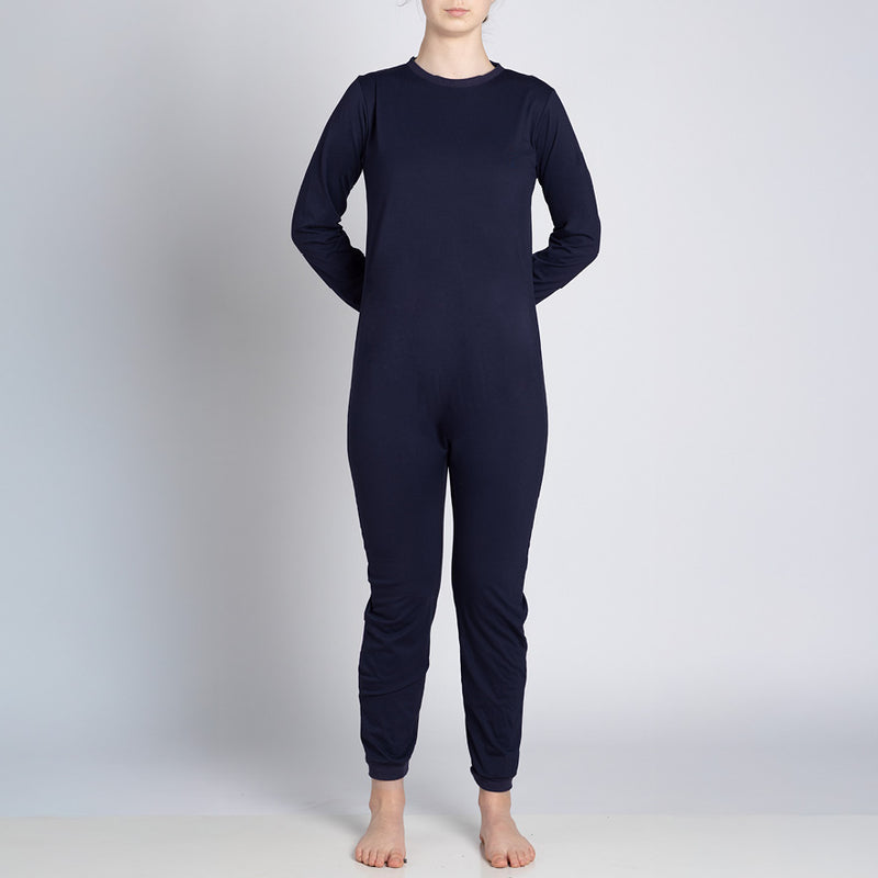 Navy Zip Back Long Sleeve/Long Leg Jumpsuit  |  Wonsie - Wonsie  |  Clothing for Special Needs