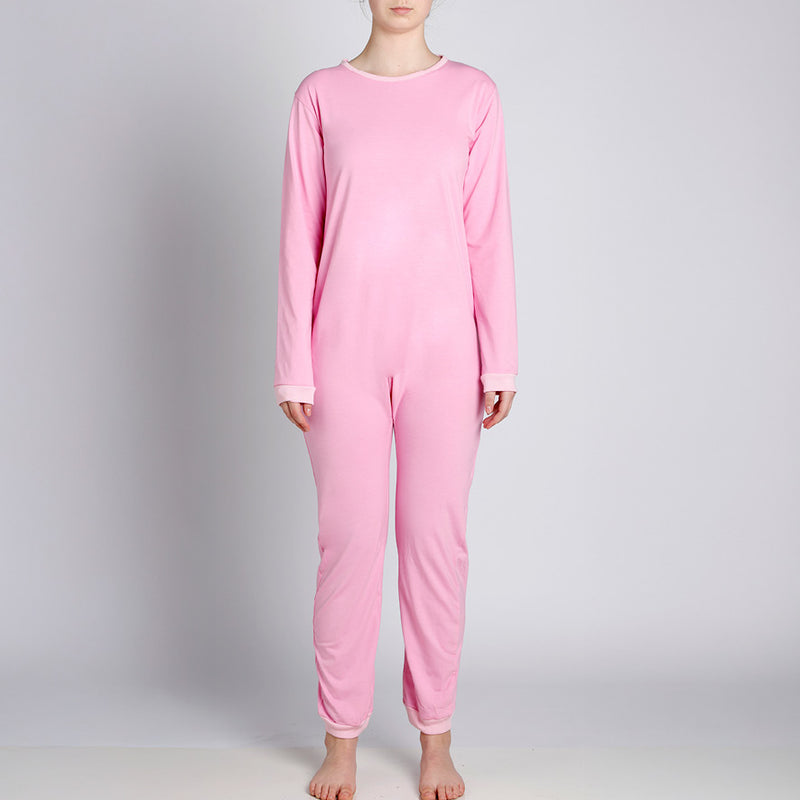 Pink Zip Back Long Sleeve/Long Leg Jumpsuit  |  Wonsie - Wonsie  |  Clothing for Special Needs