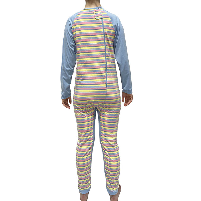 Pink Stripe Zip Back Long Sleeve/Long Leg Jumpsuit  |  Wonsie