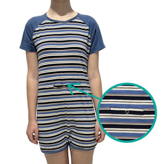 Blue Stripe Tummy Access Short Sleeve  |  Wonsie