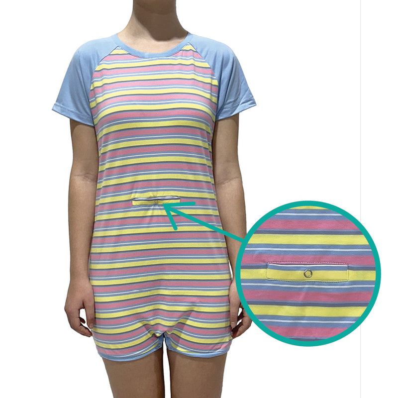 Pink Stripe Tummy Access Short Sleeve  |  Wonsie