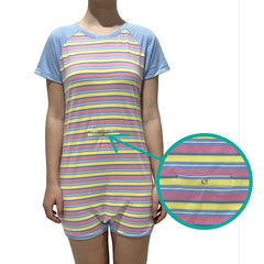 Pink Stripe Tummy Access Short Sleeve  |  Wonsie