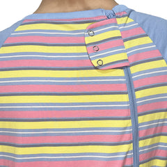 Pink Stripe Zip Back Long Sleeve/Long Leg Jumpsuit  |  Wonsie