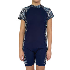 Front view of Navy Triangle swimsuit