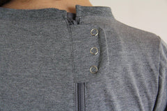Grey Zip Back Short Sleeve/knee length Jumpsuit  |  Wonsie - Wonsie