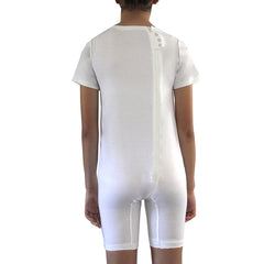 White Zip Back Short Sleeve/knee length Jumpsuit  |  Wonsie - Wonsie