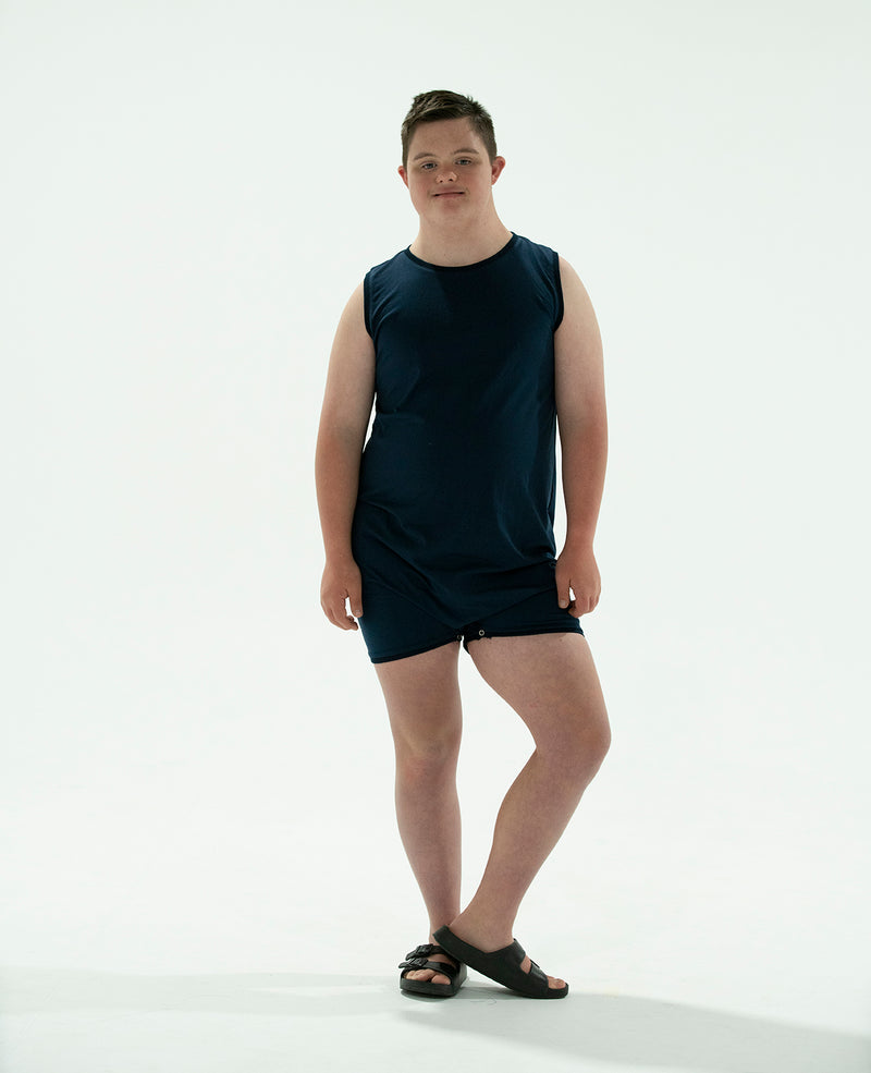 Navy Sleeveless Bodysuit  |  Wonsie - Wonsie  |  Clothing for Special Needs