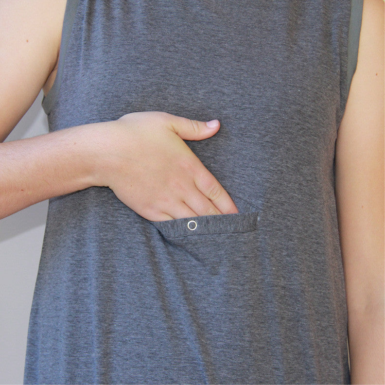 Grey Tummy Access Sleeveless Bodysuit  |  Wonsie - Wonsie