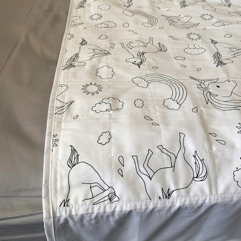 Brolly Sheet with Wings - Unicorn Print - Wonsie  |  Clothing for Special Needs