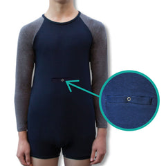 **LIMITED STOCK AND SIZES** Navy/Grey Contrast Tummy Access Long Sleeve | Wonsie