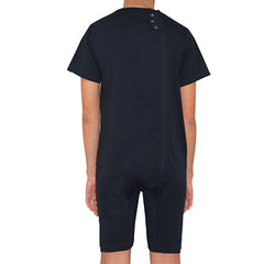 Navy Zip Back Short Sleeve/knee length Jumpsuit  |  Wonsie - Wonsie