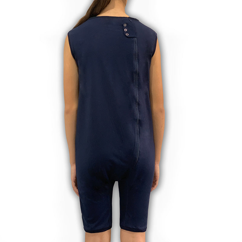 Navy Zip Back Sleeveless/knee length Jumpsuit  |  Wonsie - Wonsie