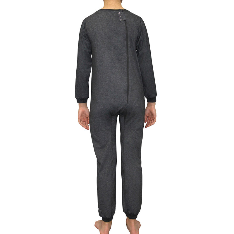Grey Zip Back Long Sleeve/Long Leg Jumpsuit  |  Wonsie