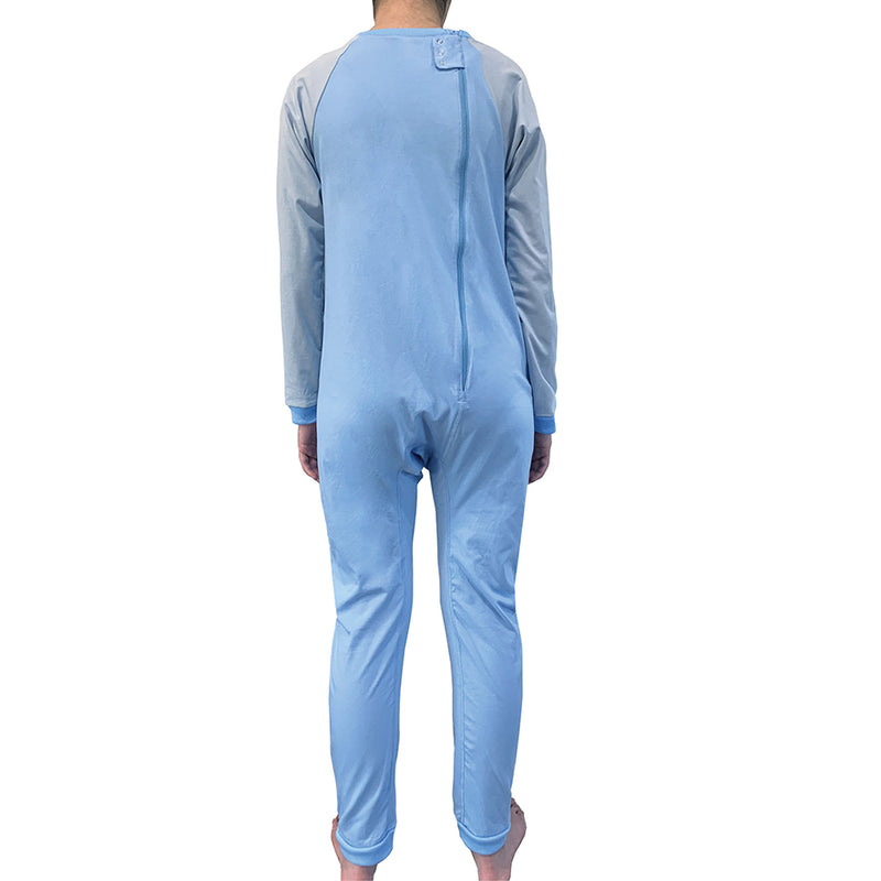 Sky Blue Zip Back Long Sleeve/Long Leg Jumpsuit  |  Wonsie - Wonsie  |  Clothing for Special Needs