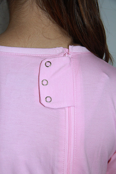 Pink Zip Back Short Sleeve/knee length Jumpsuit  |  Wonsie - Wonsie